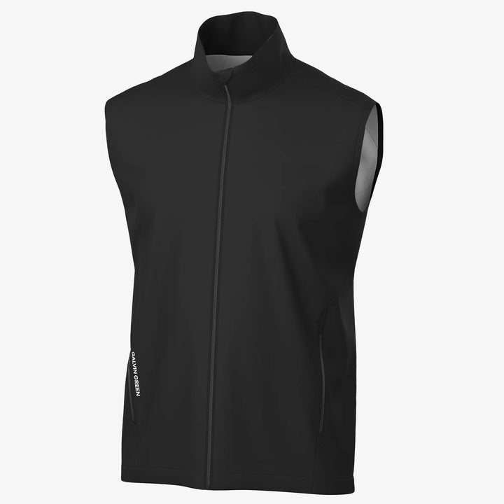Leo is a Windproof and water repellent golf vest for Men in the color Black(0)