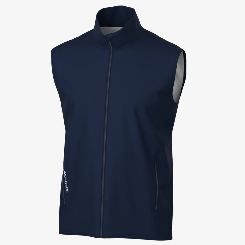 Leo is a Windproof and water repellent golf vest for Men in the color Navy(0)