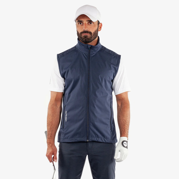 Leo is a Windproof and water repellent golf vest for Men in the color Navy(1)