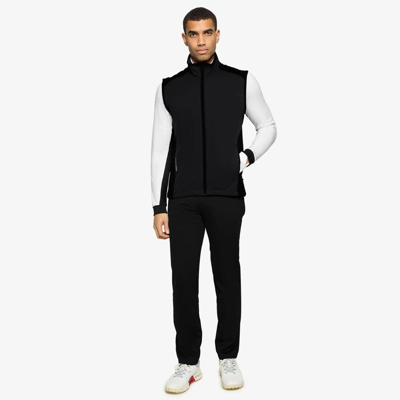 Leo is a Windproof and water repellent golf vest for Men in the color Black(2)