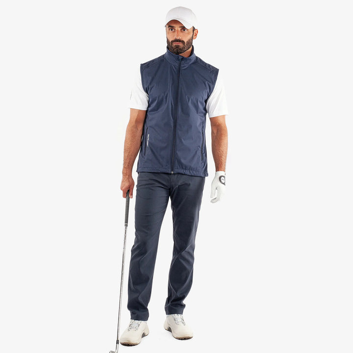 Leo is a Windproof and water repellent golf vest for Men in the color Navy(2)