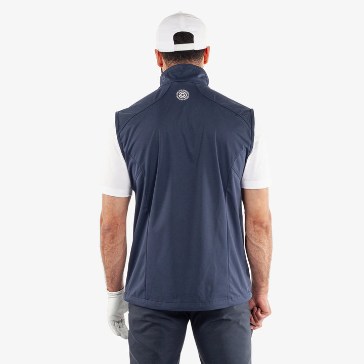 Leo is a Windproof and water repellent golf vest for Men in the color Navy(5)