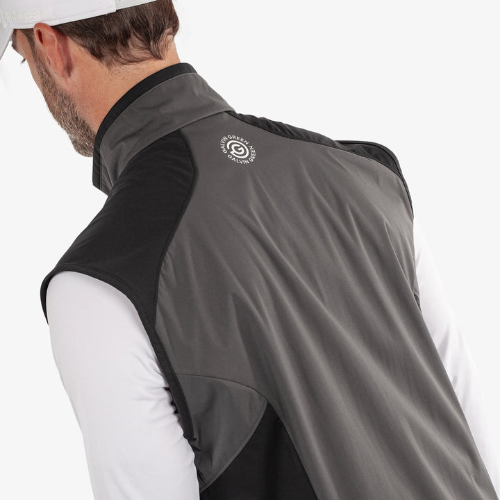 Leo is a Windproof and water repellent golf vest for Men in the color Forged Iron/Black (6)