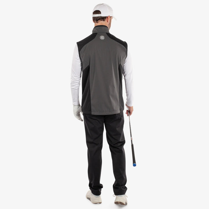 Leo is a Windproof and water repellent golf vest for Men in the color Forged Iron/Black (7)