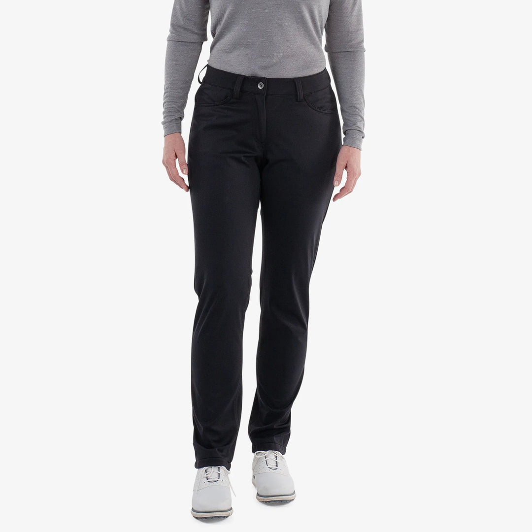 Levana is a Windproof and water repellent golf pants for Women in the color Black(1)