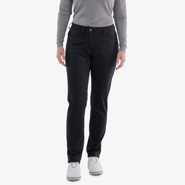 Levana is a Windproof and water repellent golf pants for Women in the color Black(1)