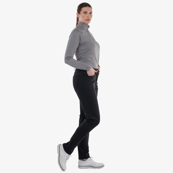 Levana is a Windproof and water repellent golf pants for Women in the color Black(3)