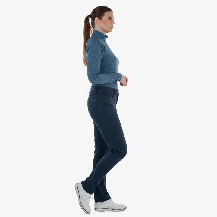Levana is a Windproof and water repellent golf pants for Women in the color Navy(3)