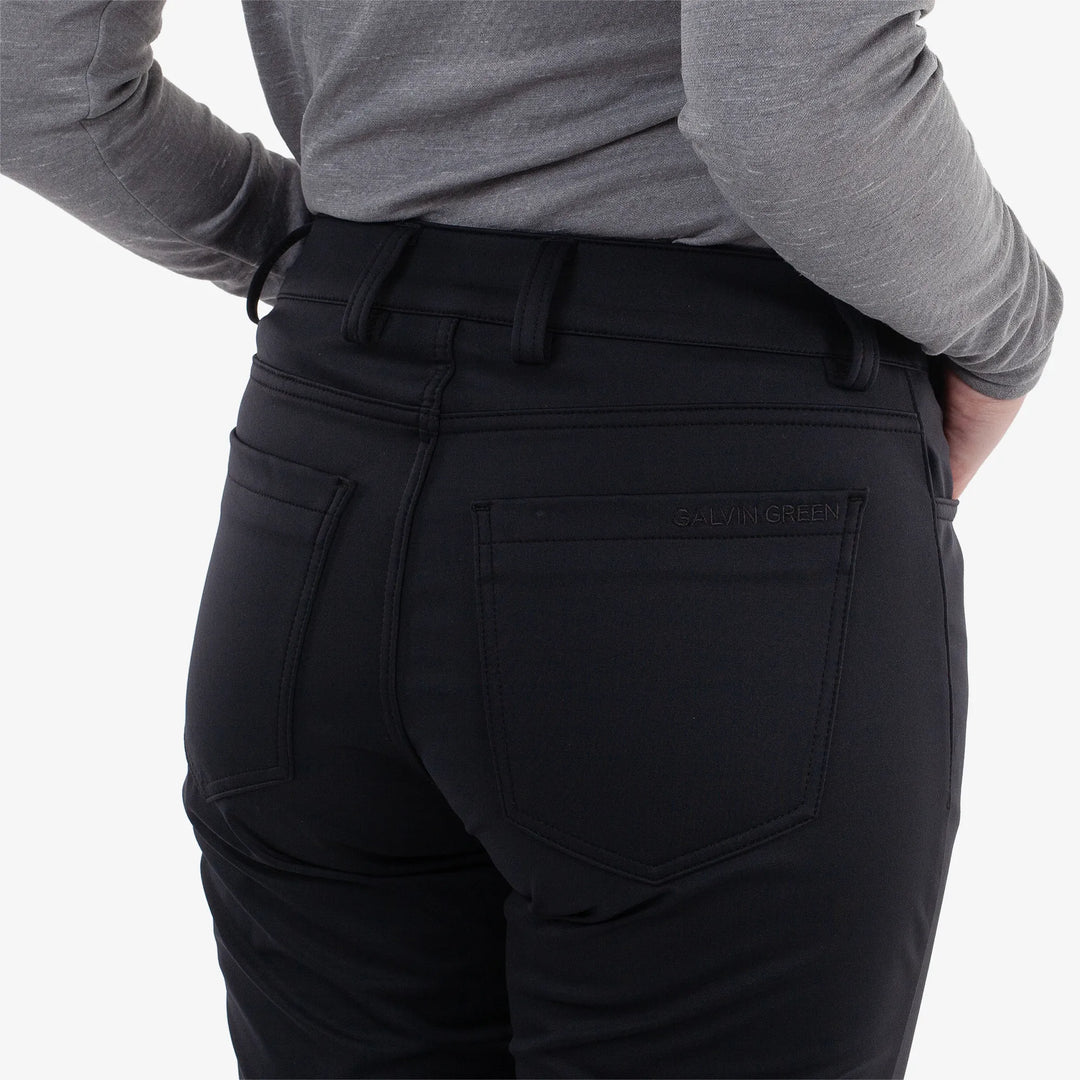Levana is a Windproof and water repellent golf pants for Women in the color Black(5)