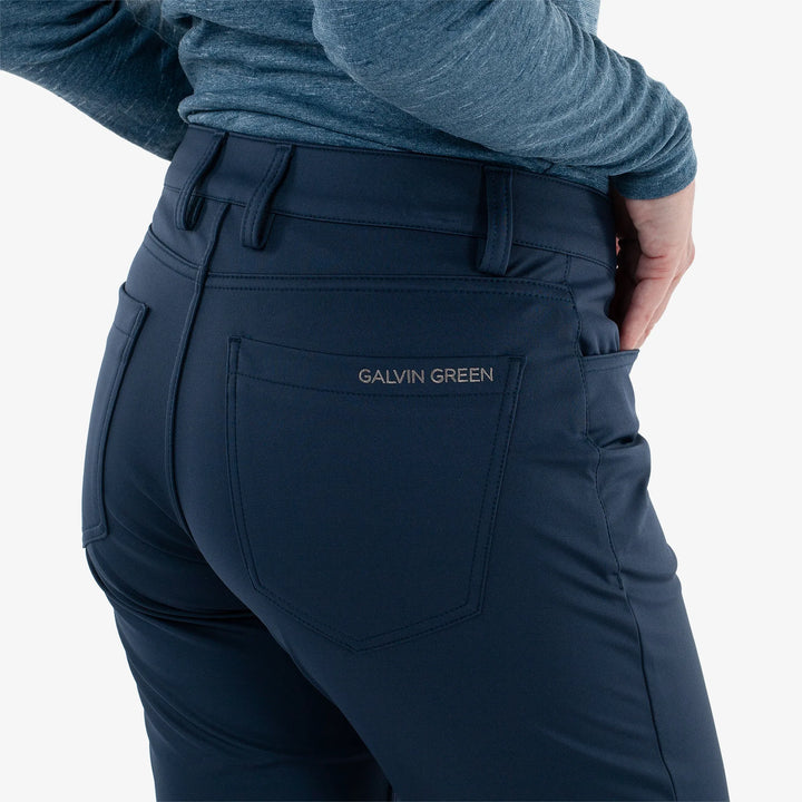 Levana is a Windproof and water repellent golf pants for Women in the color Navy(5)