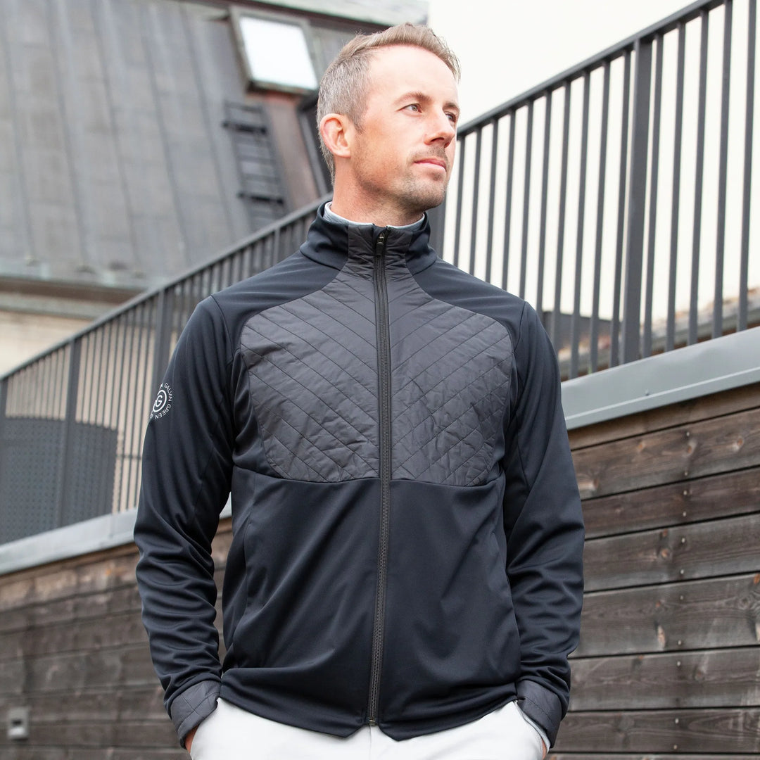 Linc is a Windproof and water repellent golf  jacket for Men in the color Black(7)