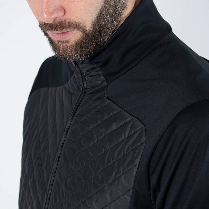 Linc is a Windproof and water repellent golf  jacket for Men in the color Black(3)