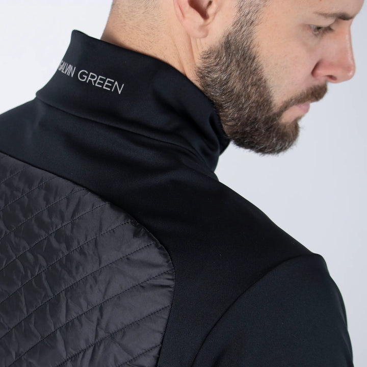 Linc is a Windproof and water repellent golf  jacket for Men in the color Black(4)