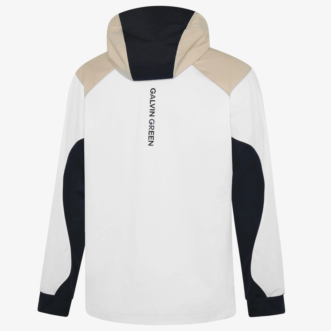 Linden is a Hooded Golf Windbreaker for Men in the color White/Sand(9)