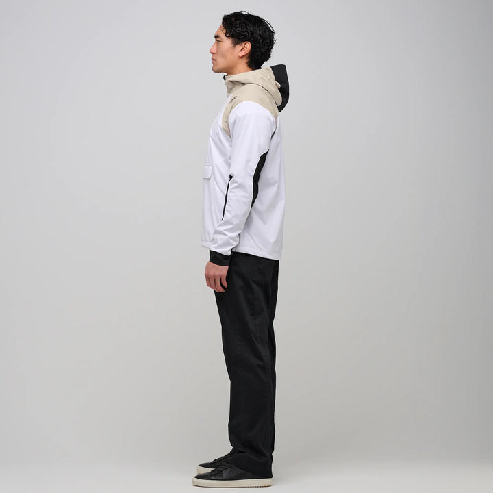 Linden is a Hooded Golf Windbreaker for Men in the color White/Sand(3)