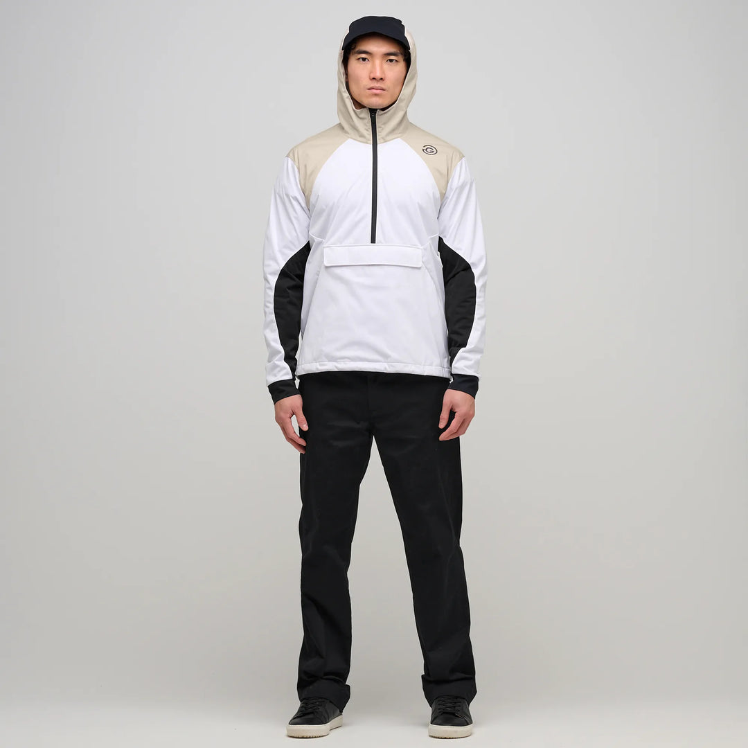 Linden is a Hooded Golf Windbreaker for Men in the color White/Sand(4)