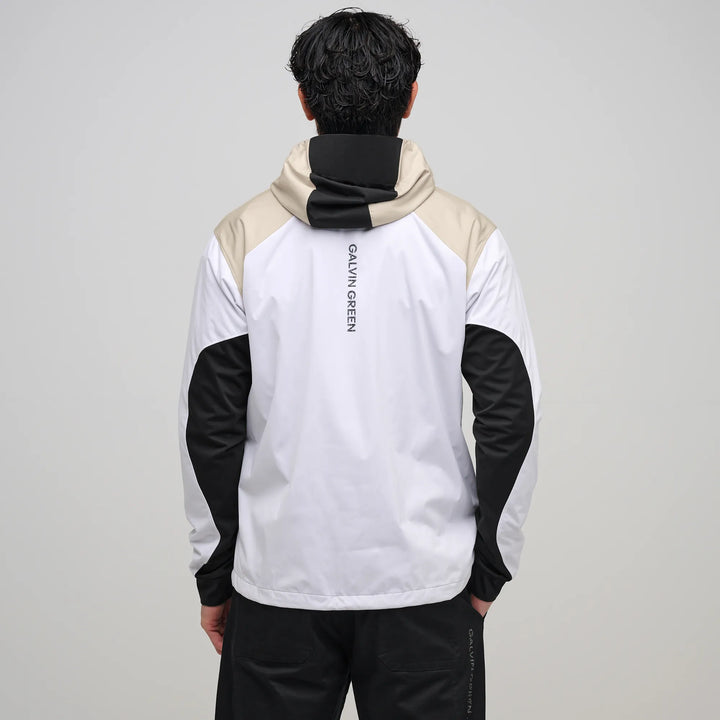 Linden is a Hooded Golf Windbreaker for Men in the color White/Sand(7)