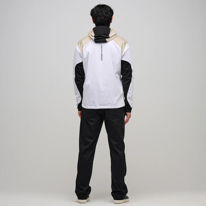 Linden is a Hooded Golf Windbreaker for Men in the color White/Sand(8)