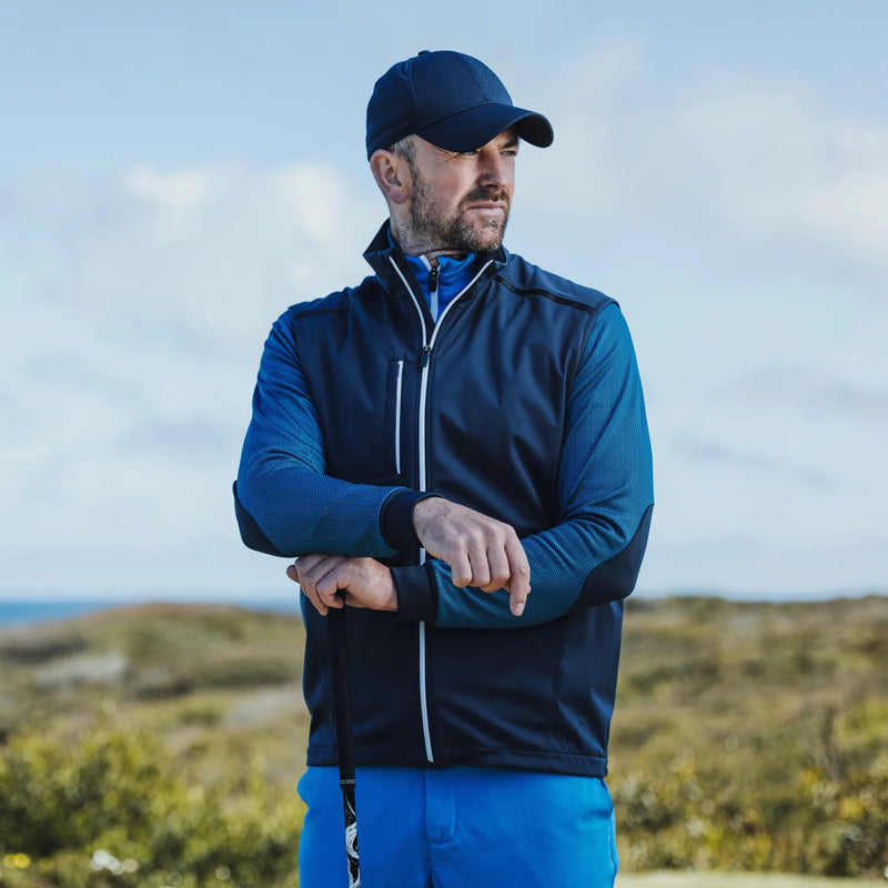 Lion is a Windproof and water repellent golf vest for Men in the color Navy(2)