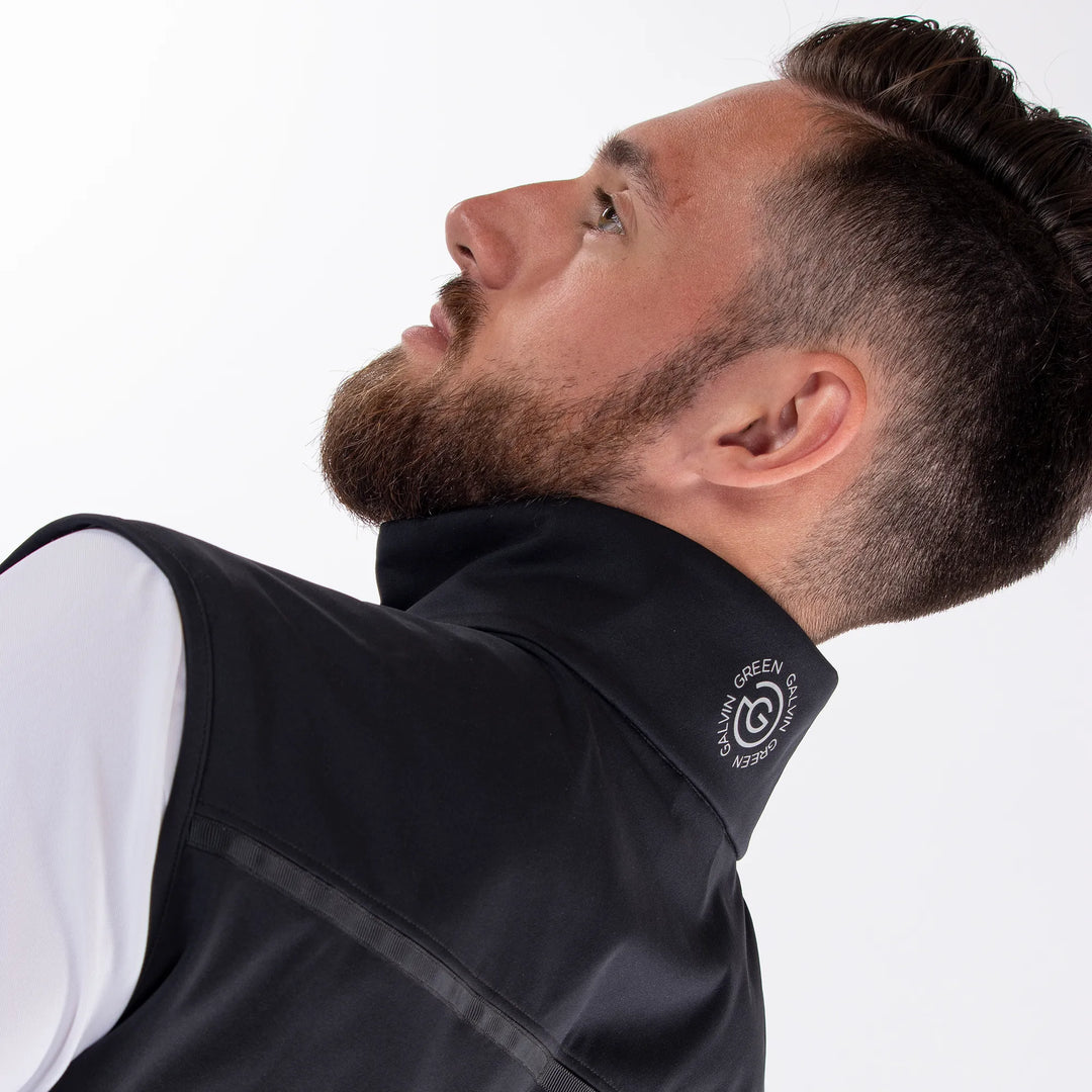 Lion is a Windproof and water repellent golf vest for Men in the color Black(7)