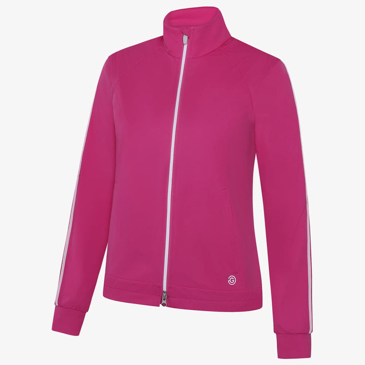 Lissy is a Windproof and water repellent golf jacket for Women in the color Fuchsia/White(0)