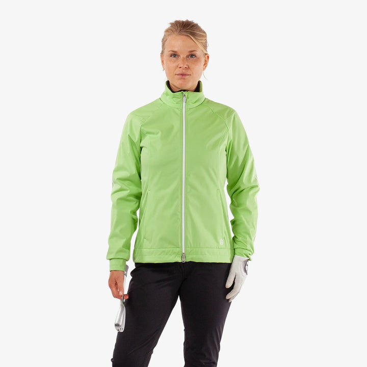 Lissy is a Windproof and water repellent golf jacket for Women in the color Fresh Green/White(1)