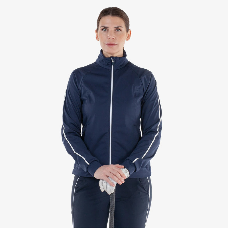 Lissy is a Windproof and water repellent golf jacket for Women in the color Navy/White(1)