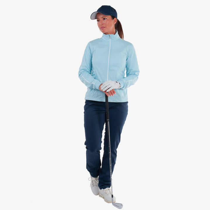Lissy is a Windproof and water repellent golf jacket for Women in the color Crystal Blue/White(2)