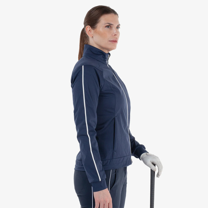 Lissy is a Windproof and water repellent golf jacket for Women in the color Navy/White(3)