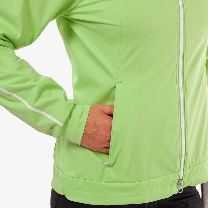 Lissy is a Windproof and water repellent golf jacket for Women in the color Fresh Green/White(4)