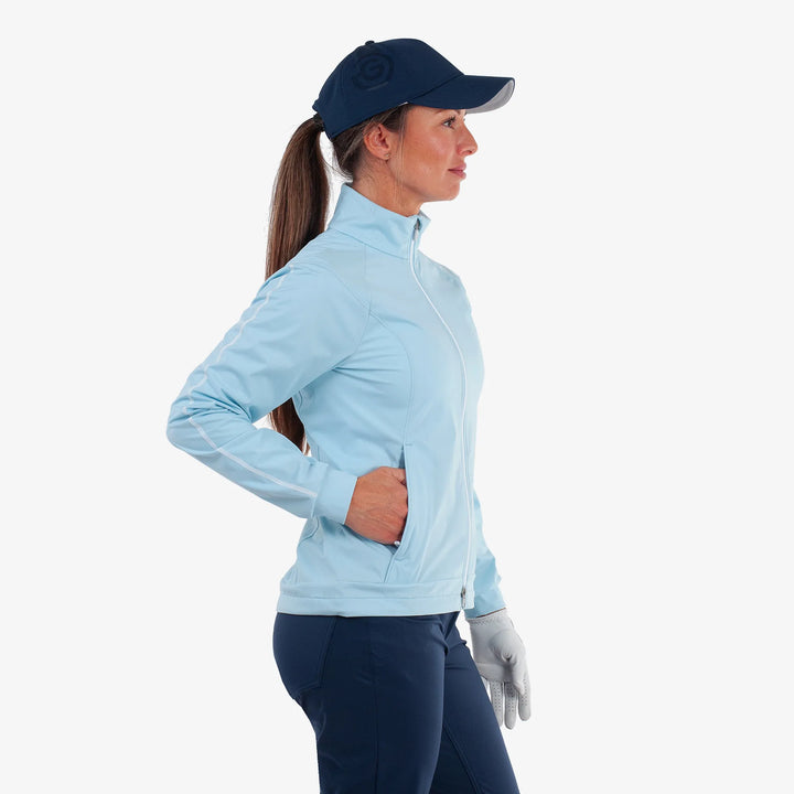 Lissy is a Windproof and water repellent golf jacket for Women in the color Crystal Blue/White(3)