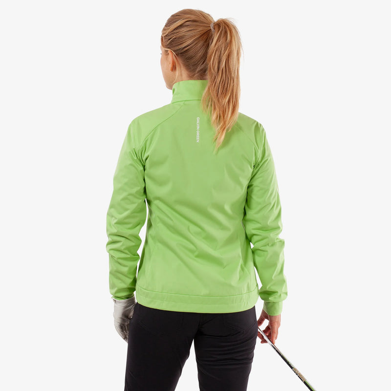 Lissy is a Windproof and water repellent golf jacket for Women in the color Fresh Green/White(5)