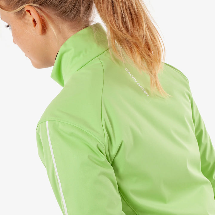 Lissy is a Windproof and water repellent golf jacket for Women in the color Fresh Green/White(6)