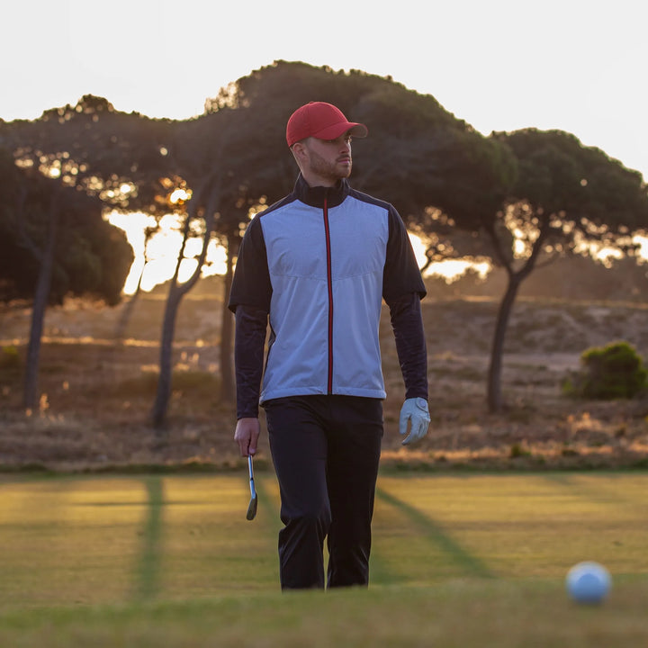 Livingston is a Windproof and water repellent golf jacket for Men in the color White/Black/Red(8)