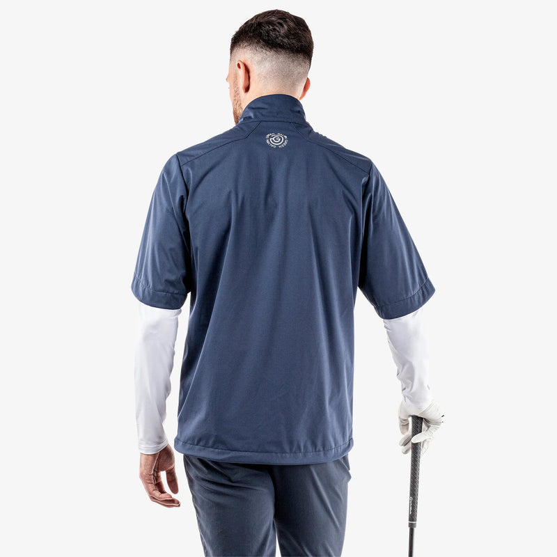 Livingston is a Windproof and water repellent golf jacket for Men in the color White/Navy/Orange(5)