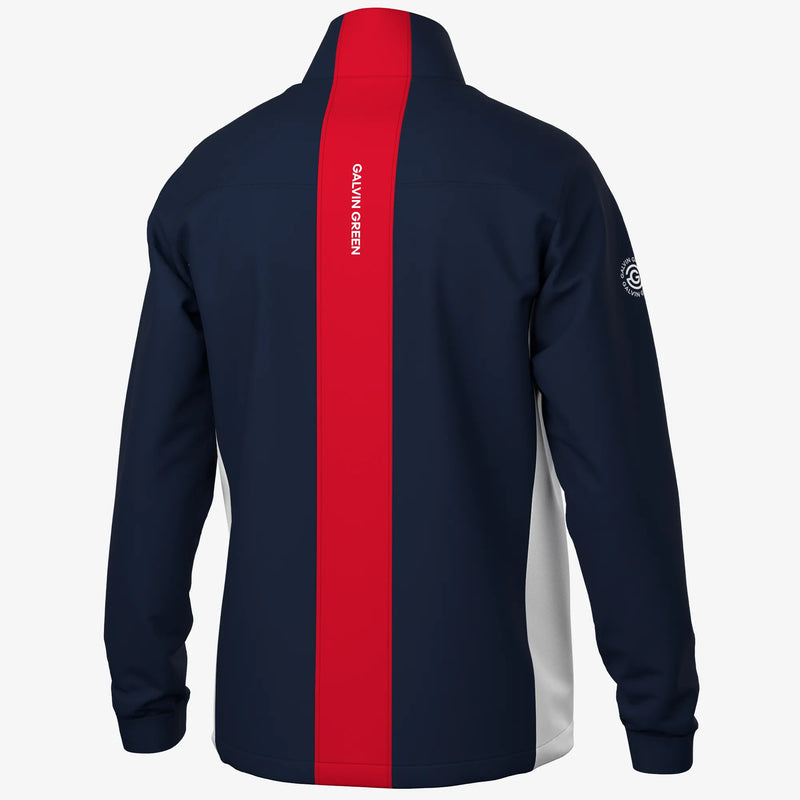 Lloyd is a Windproof and water repellent golf jacket for Men in the color Navy/Red/White(8)