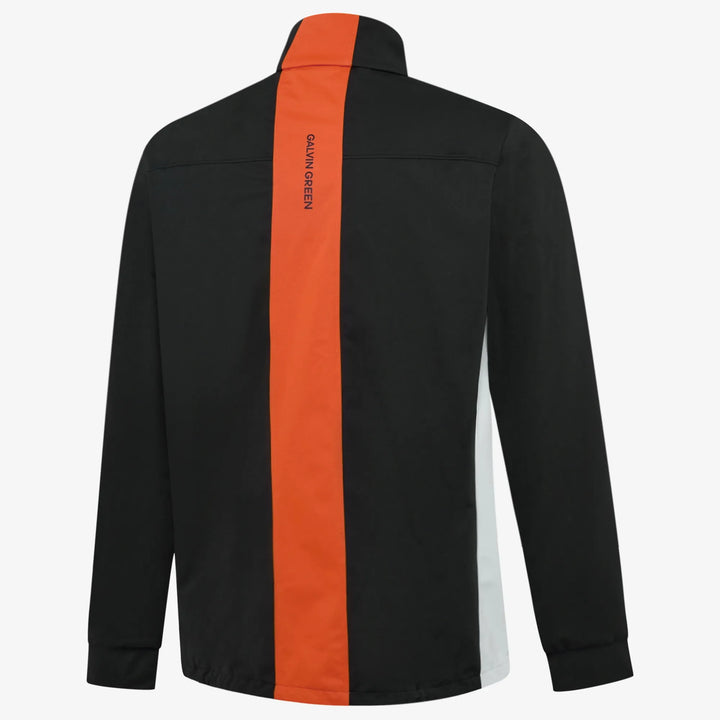 Lloyd is a Windproof and water repellent golf jacket for Men in the color Black/White/Orange(7)