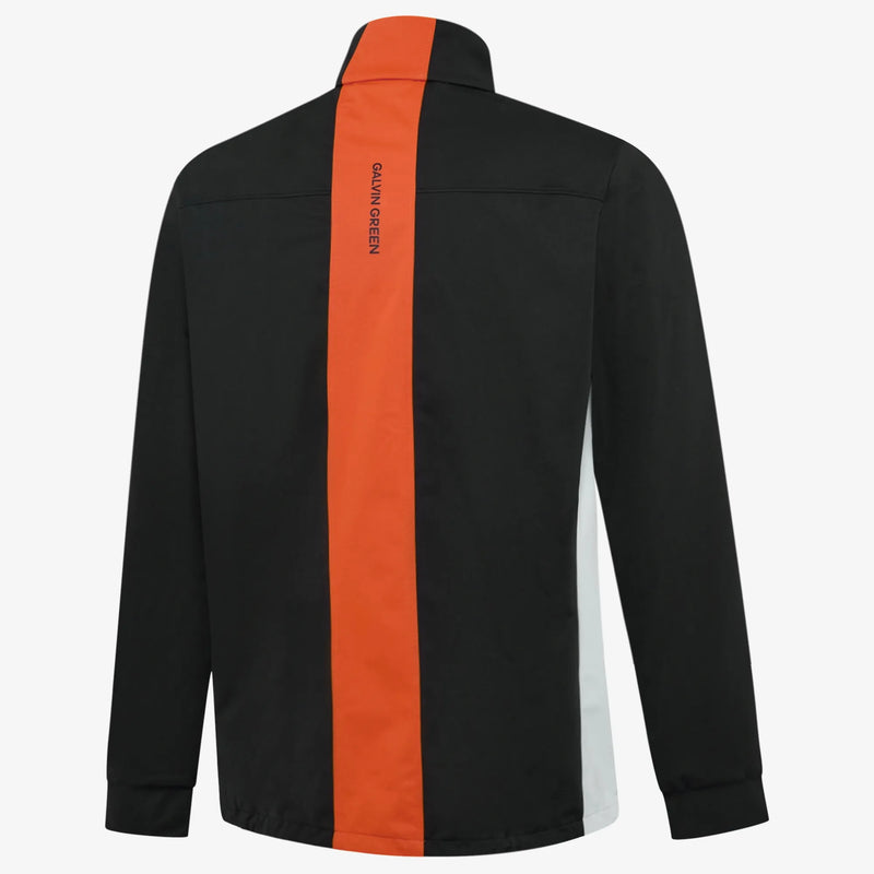 Lloyd is a Windproof and water repellent golf jacket for Men in the color Black/White/Orange(7)