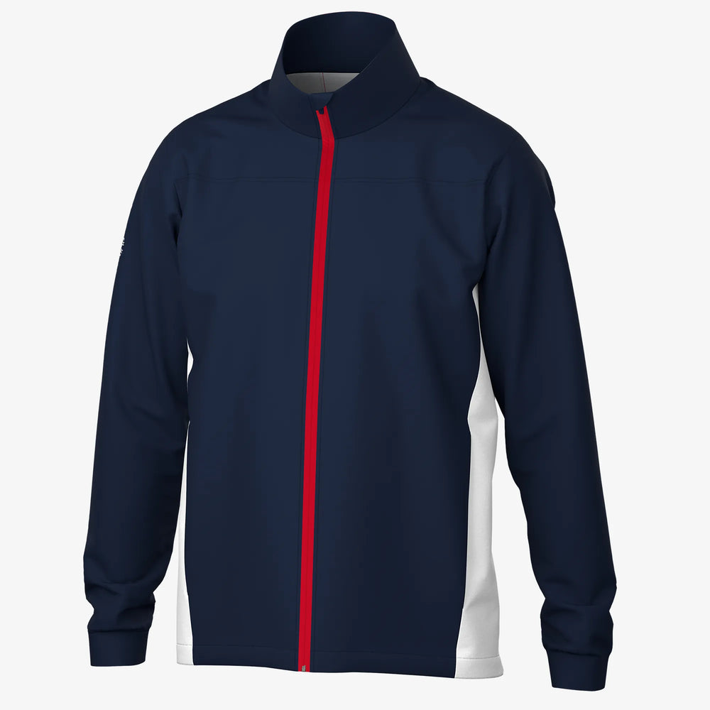 Lloyd is a Windproof and water repellent golf jacket for Men in the color Navy/Red/White(0)