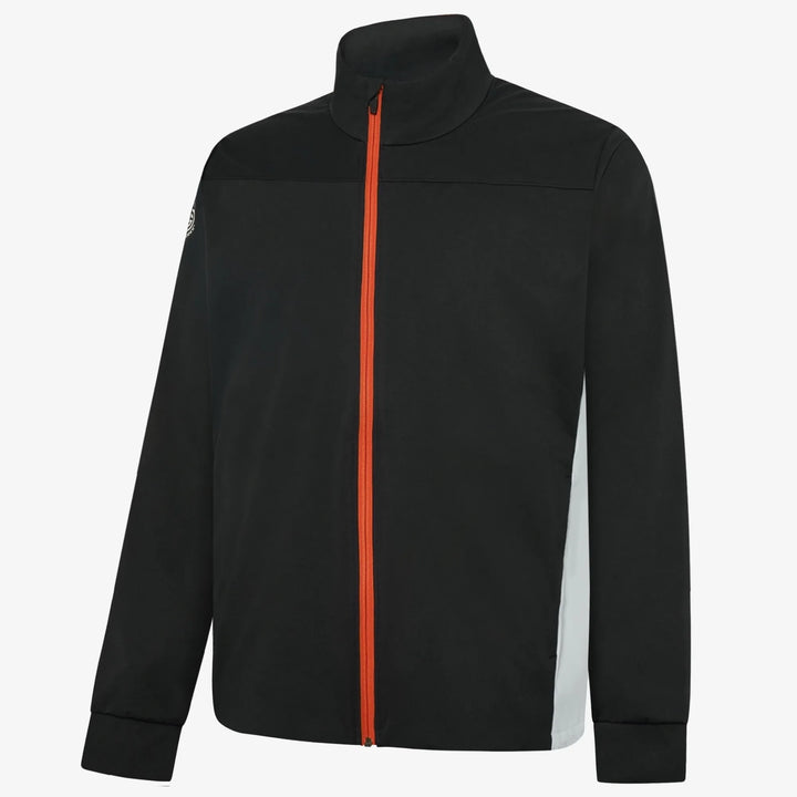 Lloyd is a Windproof and water repellent golf jacket for Men in the color Black/White/Orange(0)