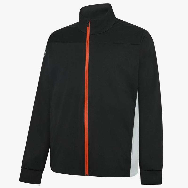 Lloyd is a Windproof and water repellent golf jacket for Men in the color Black/White/Orange(0)