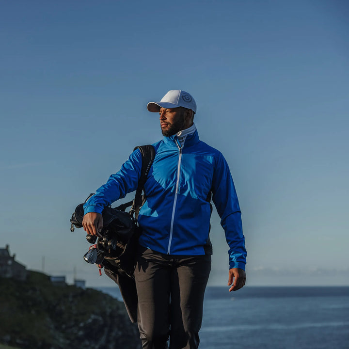 Lloyd is a Windproof and water repellent golf jacket for Men in the color Royal Blue/Black(8)