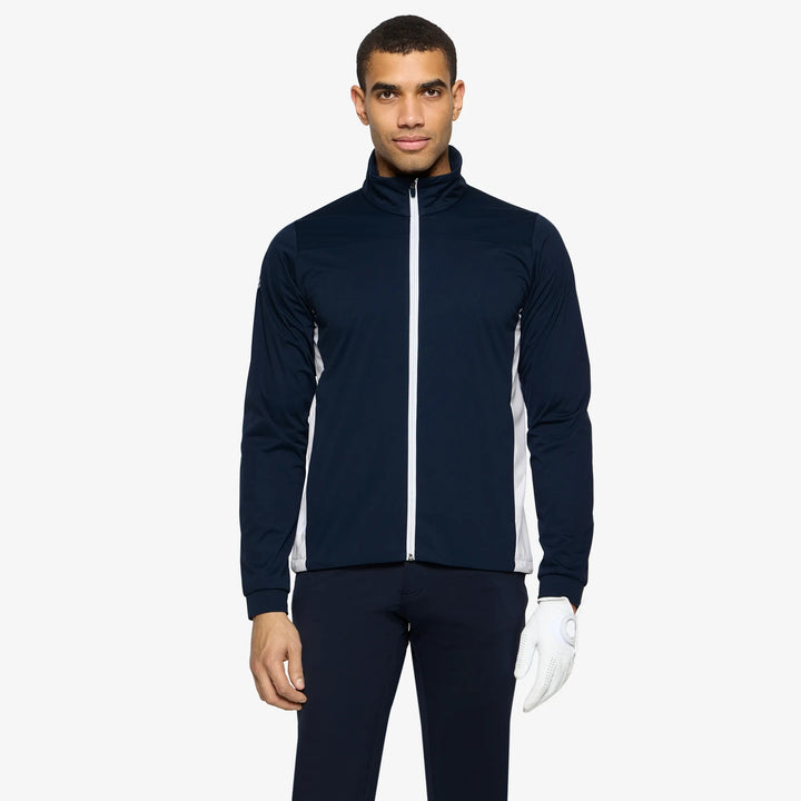Lloyd is a Windproof and water repellent golf jacket for Men in the color Navy/White(1)