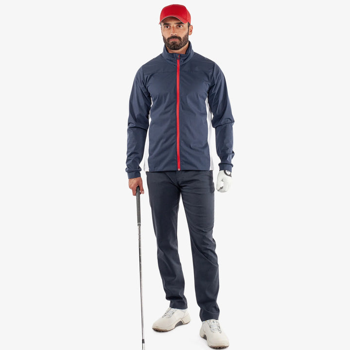 Lloyd is a Windproof and water repellent golf jacket for Men in the color Navy/Red/White(2)