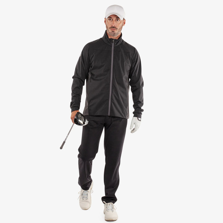 Lloyd is a Windproof and water repellent golf jacket for Men in the color Black/Forged Iron(2)