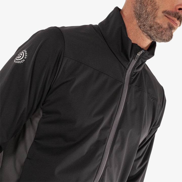 Lloyd is a Windproof and water repellent golf jacket for Men in the color Black/Forged Iron(3)