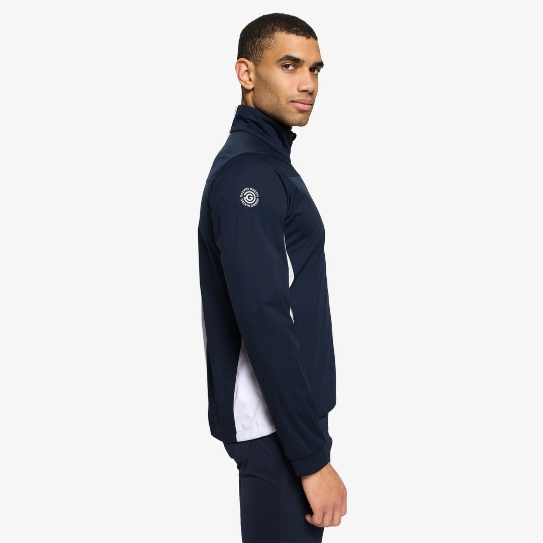 Lloyd is a Windproof and water repellent golf jacket for Men in the color Navy/White(3)