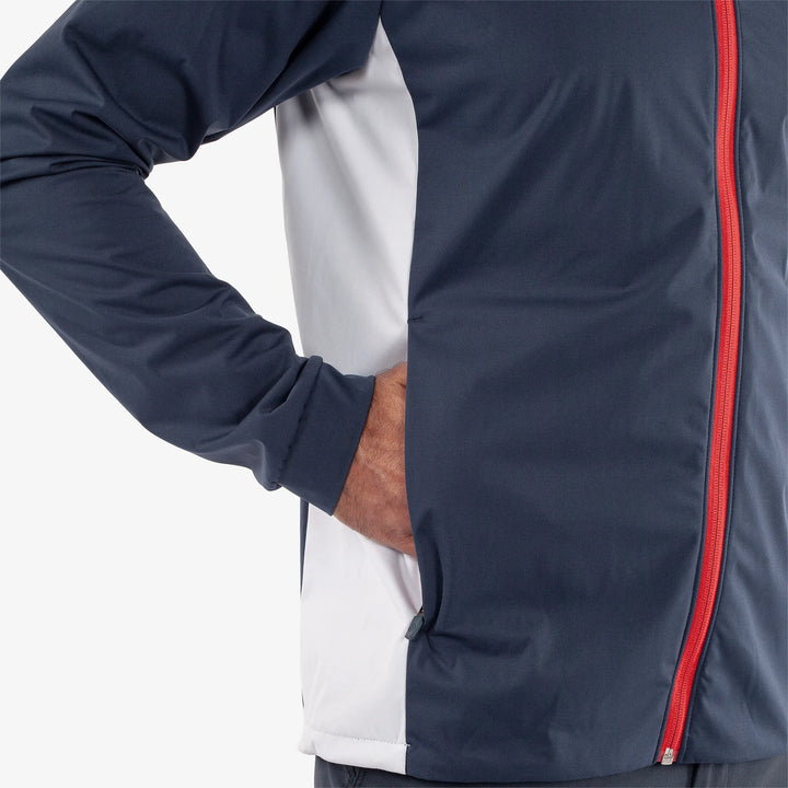 Lloyd is a Windproof and water repellent golf jacket for Men in the color Navy/Red/White(4)