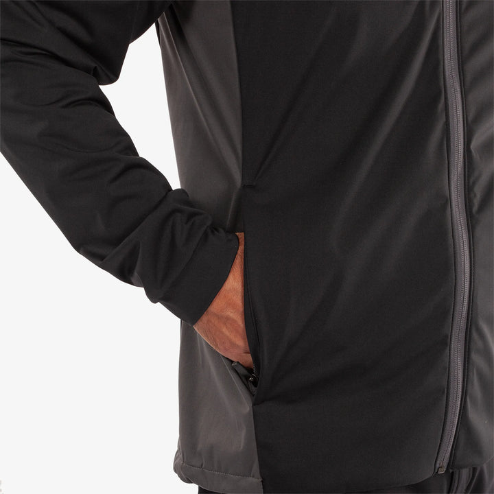 Lloyd is a Windproof and water repellent golf jacket for Men in the color Black/Forged Iron(4)