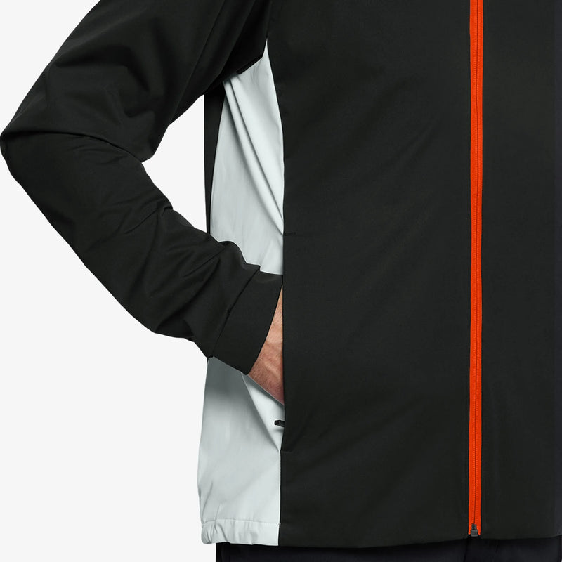 Lloyd is a Windproof and water repellent golf jacket for Men in the color Black/White/Orange(4)